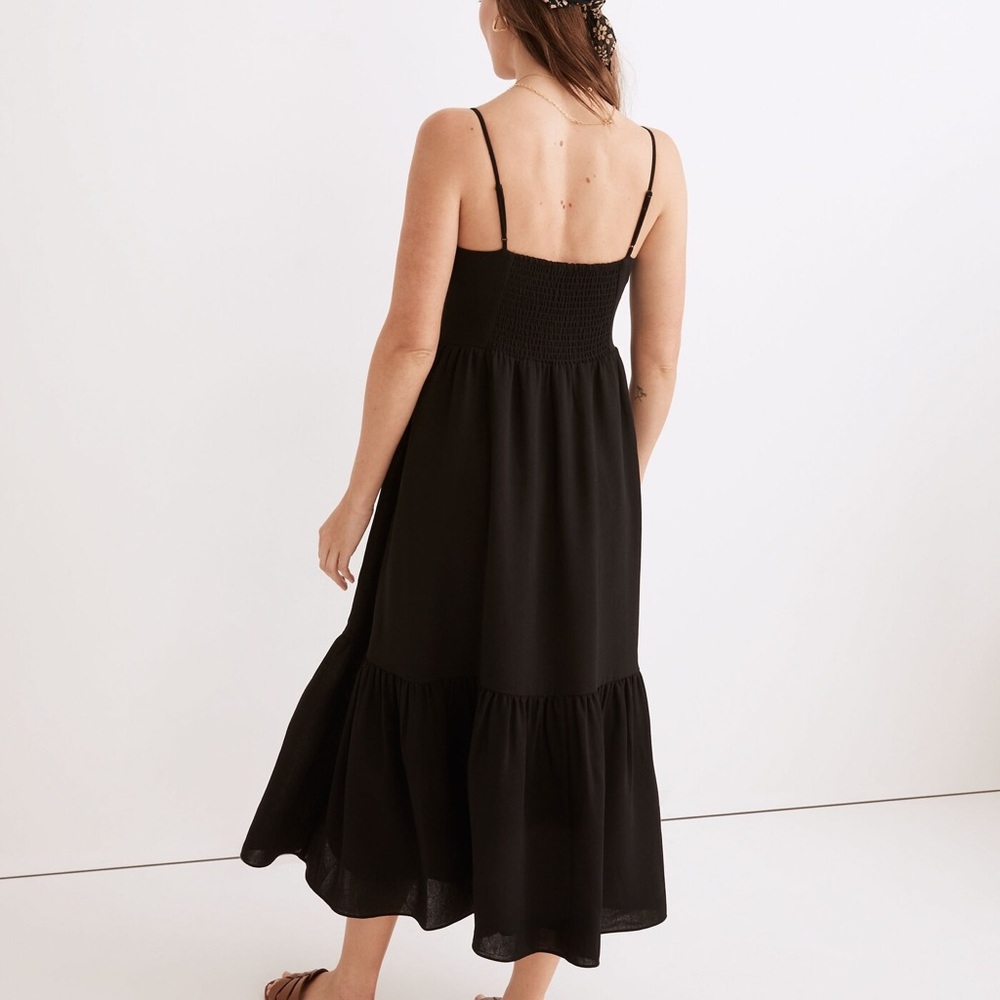 Madewell Ruched Keyhole Tiered dress dark fairy gothic dark academia graduation - Picture 4 of 11